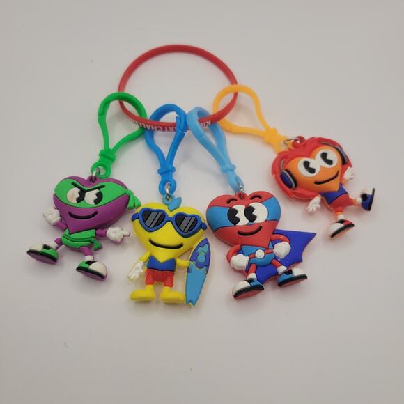 American Heart Association Kids Challenge Keychain Heart People Lot of 4 Clips - Picture 1 of 4